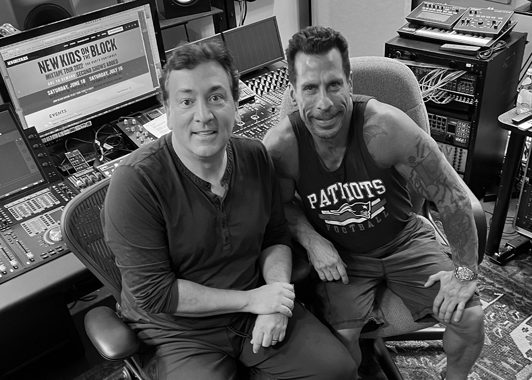 David Frangioni with an artist in the recording studio